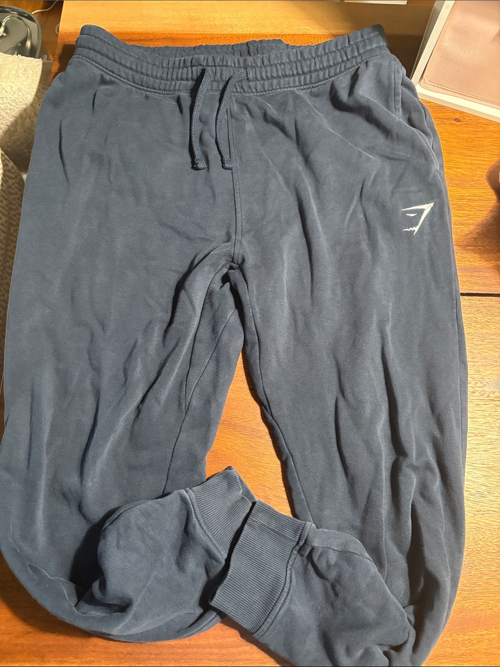 Gymshark Dark Navy Drawstring Joggers with Logo